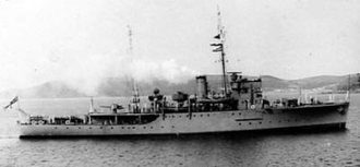 British minesweeper HMS Niger, escort of QP 13, lost in the minefield off Iceland